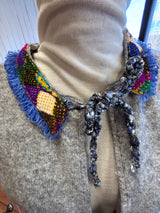 Gray satin lined cardigan