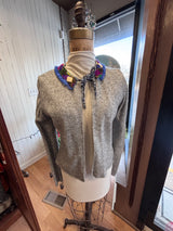 Gray satin lined cardigan