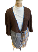 Brown and plaid cardigan