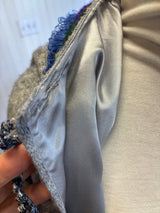 Gray satin lined cardigan