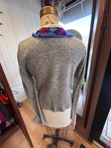 Gray satin lined cardigan