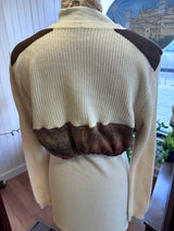 Cropped Brown detailed sweater